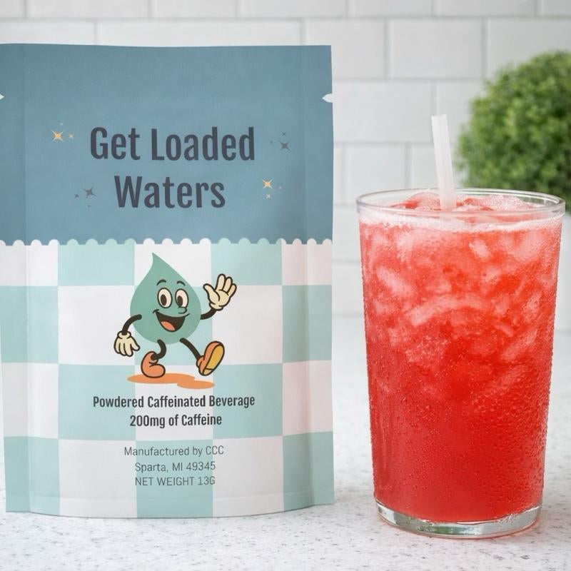 Loaded Water- VIRAL Loaded Water POWDERED BEVERAGE- 200Mg Natural Caffeine - Sugar Free & Gluten Free - Energy Boost Drink Mix - 32Oz Refreshing Beverage - Made in USA