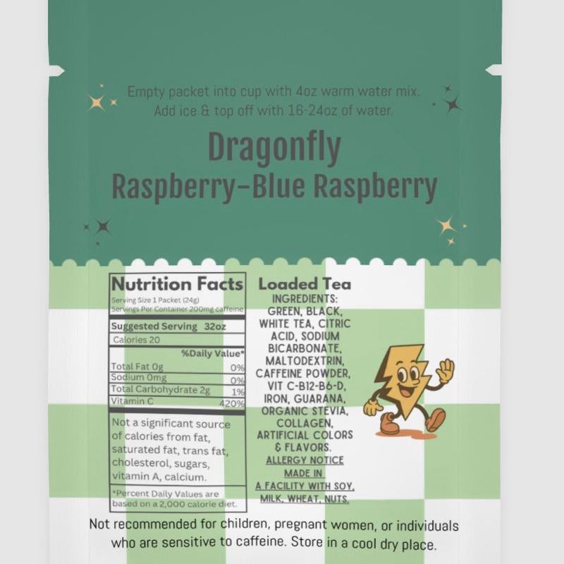 Loaded Tea - Powered Caffeinated Beverage Mix - Sugar-Free & Gluten-Free Energy Powder Drink - 32Oz Smoothie Mix - Made in USA - 24 Months Shelf Life